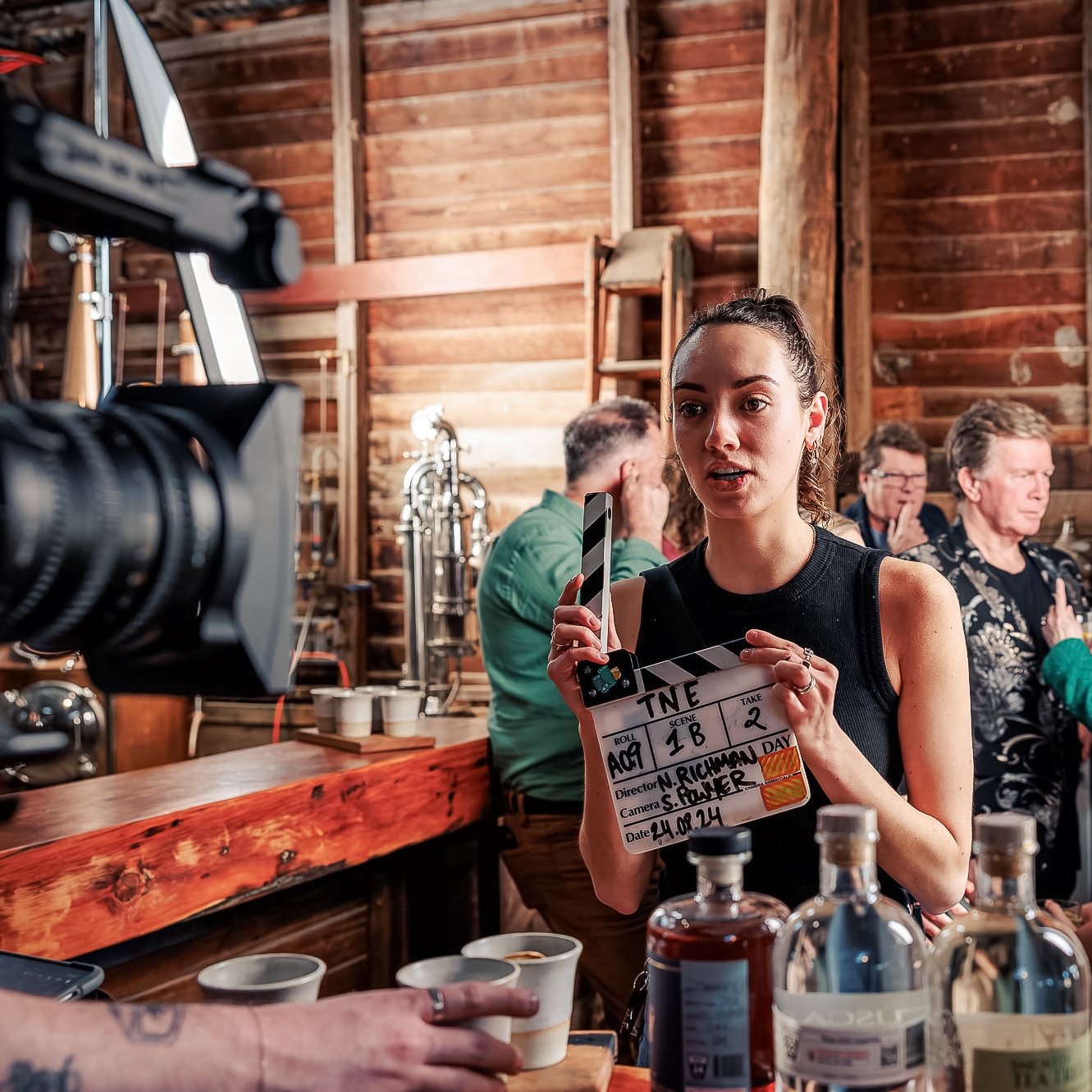 Behind the scenes filming at Barking Owl Distillery